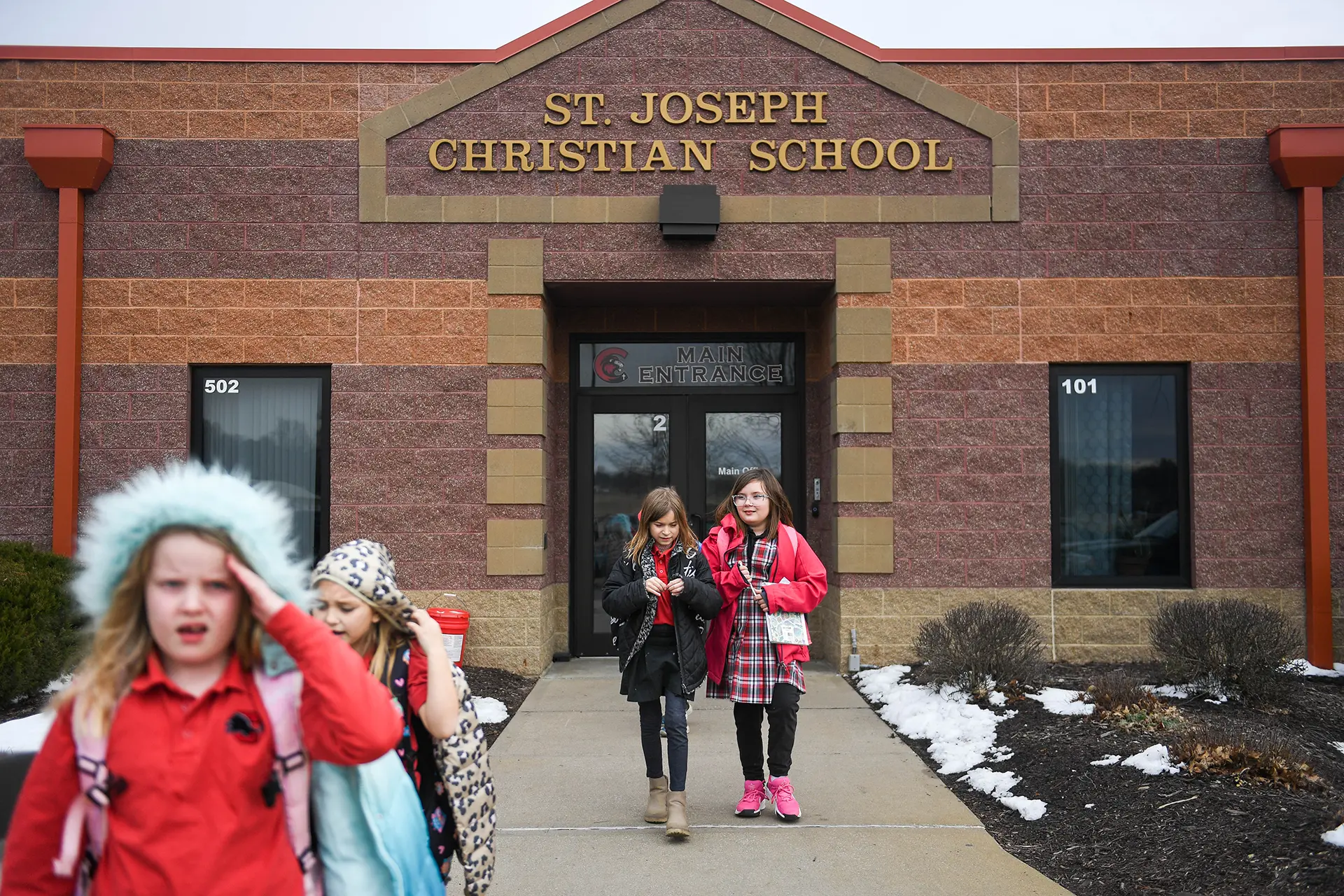 Students leaving school