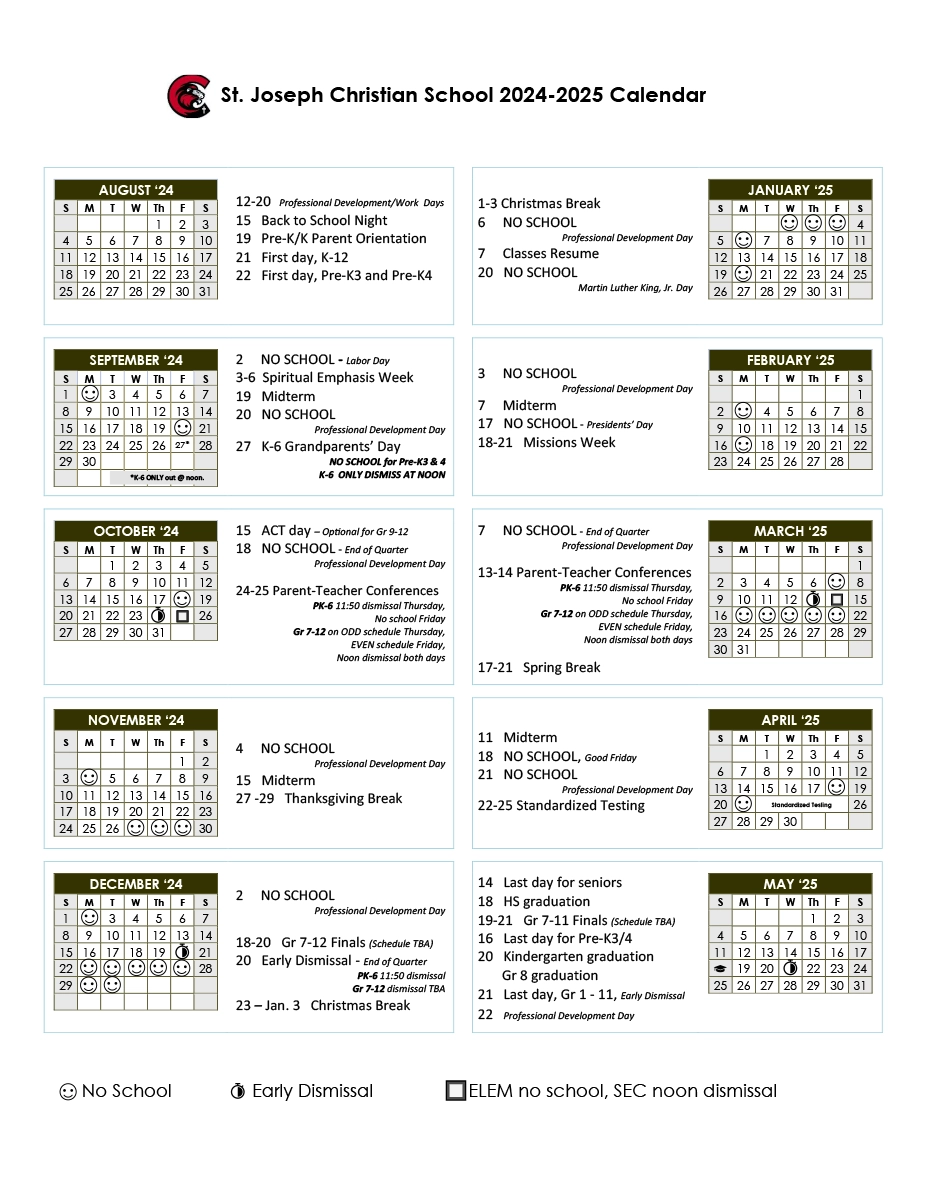 Academic Calendar 2024-2025